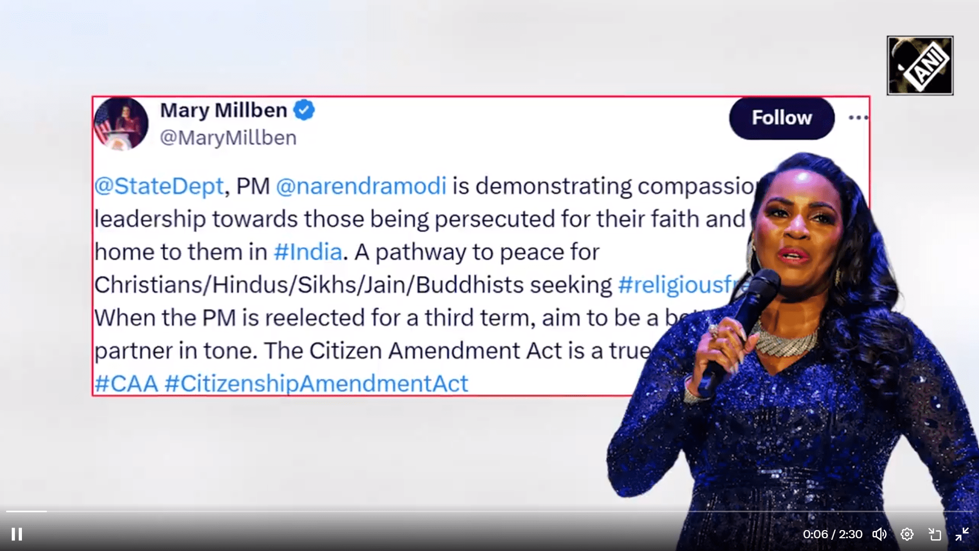 US Singer Mary Millben Hails PM Modi's Leadership in Implementing Citizenship Amendment Act