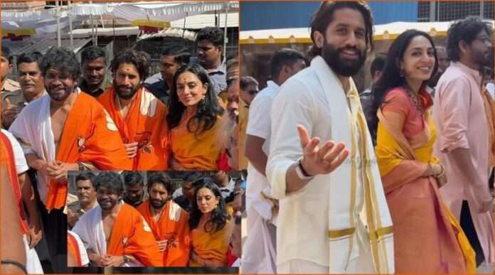 Naga Chaitanya and Sobhita Dhulipala Seek Blessings at Mallikarjuna Temple