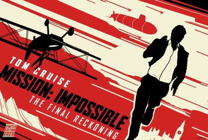 Tom Cruise as Ethan Hunt in a high-stakes action scene from Mission: Impossible – The Final Reckoning